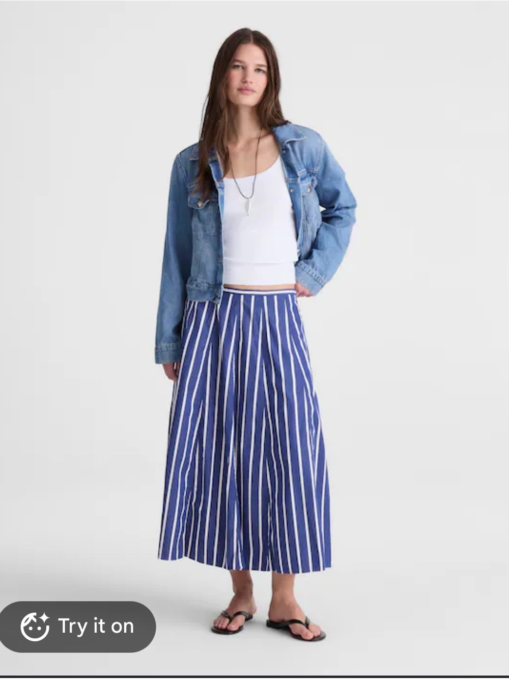 Madewell A-Line Midi Skirt in Poplin